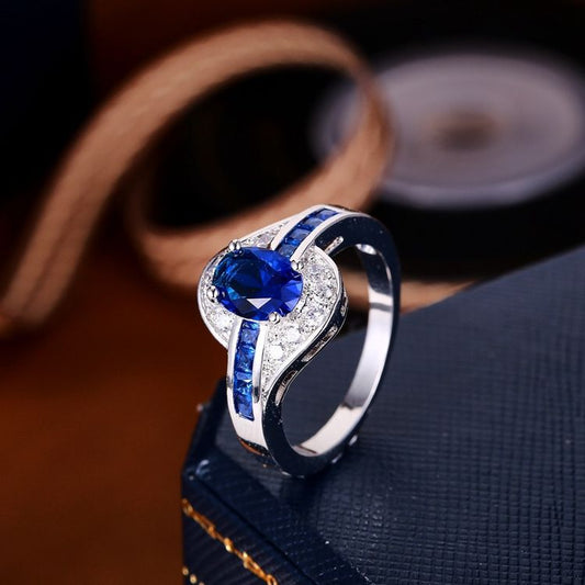 Sapphire Flow Ring | White Gold