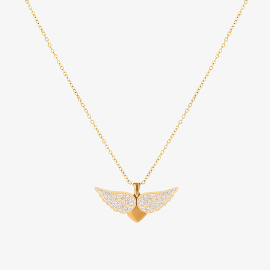 Soaring Angel Wings Necklace | Gold