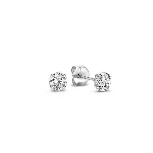 Larmes de Lune Stone Stud Earrings | White Gold