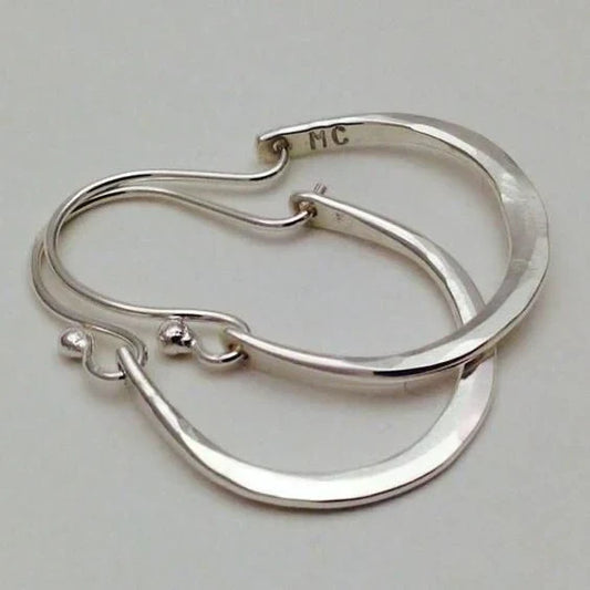 Lunar Halo Hoop Earrings | White Gold